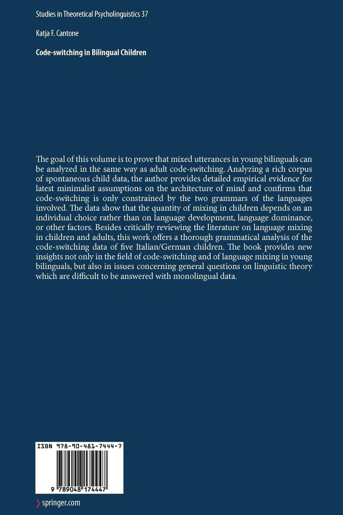 Weitere Ansicht: Code-switching in Bilingual Children | Katja F. Cantone