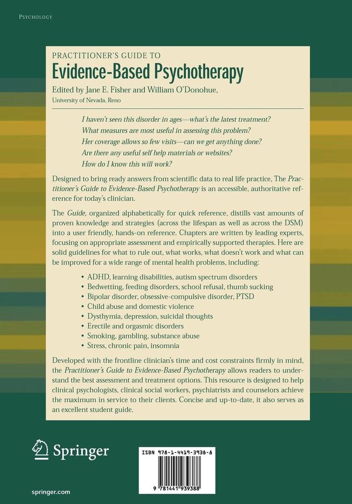 Weitere Ansicht: Practitioner's Guide to Evidence-Based Psychotherapy