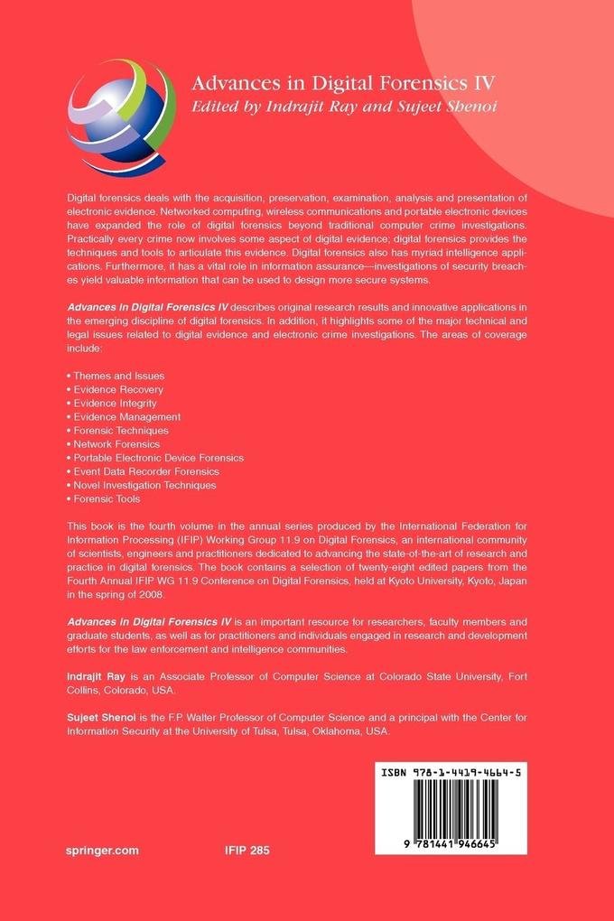 Weitere Ansicht: Advances in Digital Forensics IV