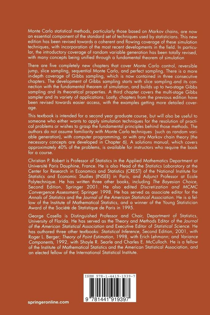 Weitere Ansicht: Monte Carlo Statistical Methods | George Casella, Christian Robert