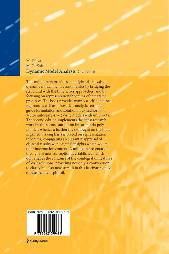 Weitere Ansicht: Dynamic Model Analysis | Mario Faliva, Maria Grazia Zoia