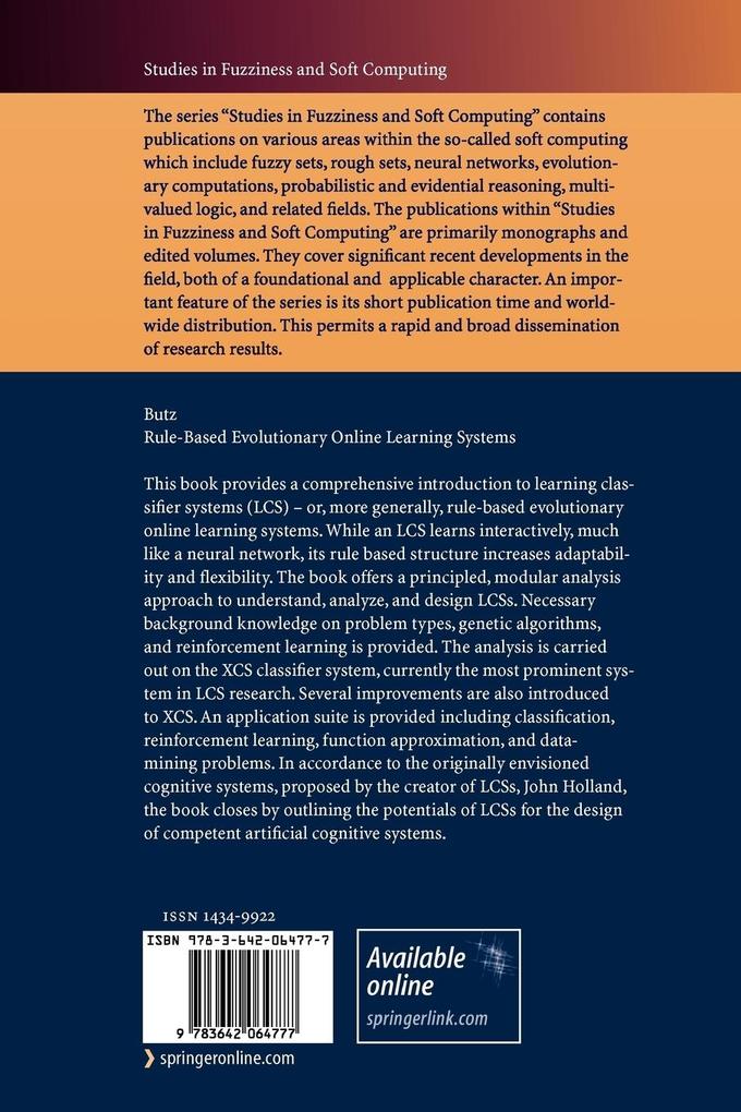 Weitere Ansicht: Rule-Based Evolutionary Online Learning Systems | Martin V. Butz