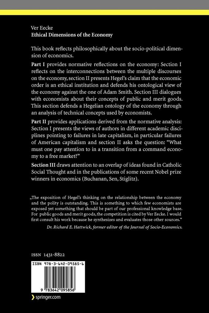 Weitere Ansicht: Ethical Dimensions of the Economy | Wilfried Ver Eecke