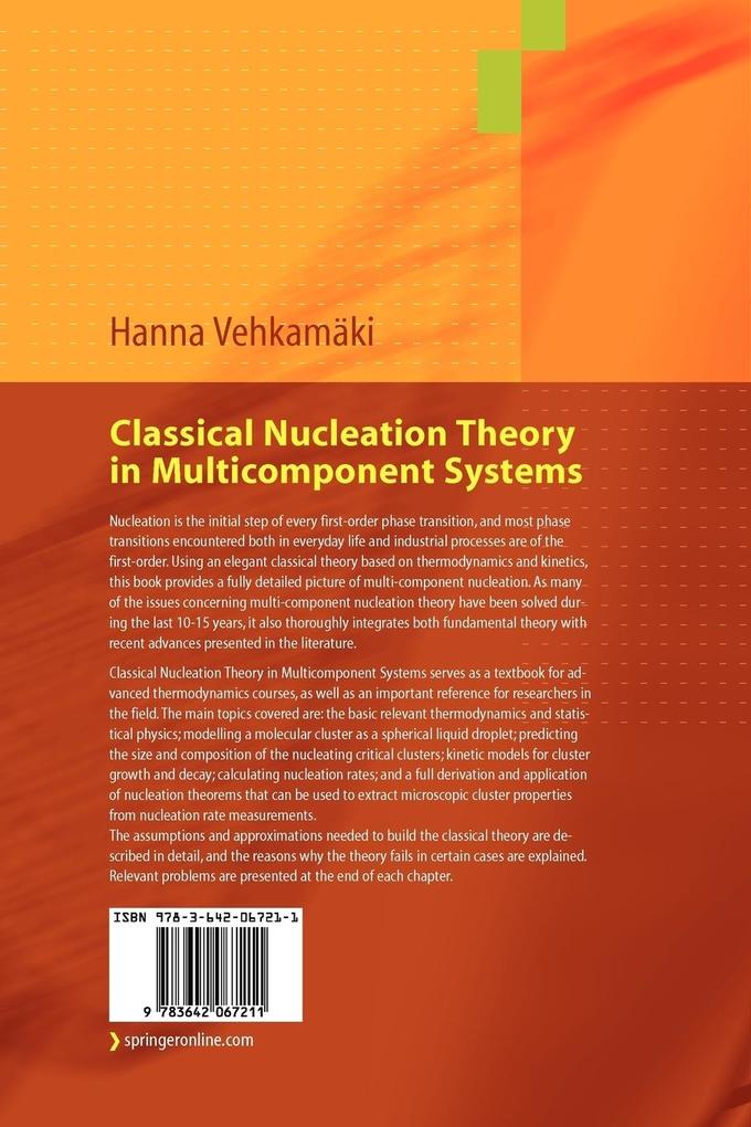 Weitere Ansicht: Classical Nucleation Theory in Multicomponent Systems | Hanna Vehkamäki