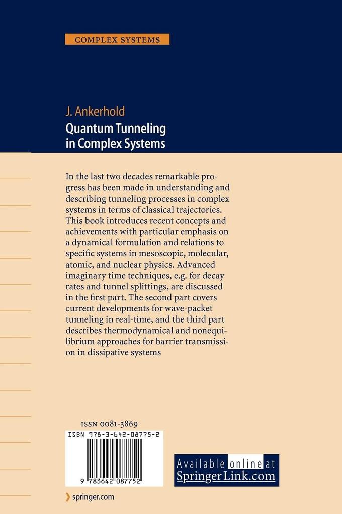 Weitere Ansicht: Quantum Tunneling in Complex Systems | Joachim Ankerhold