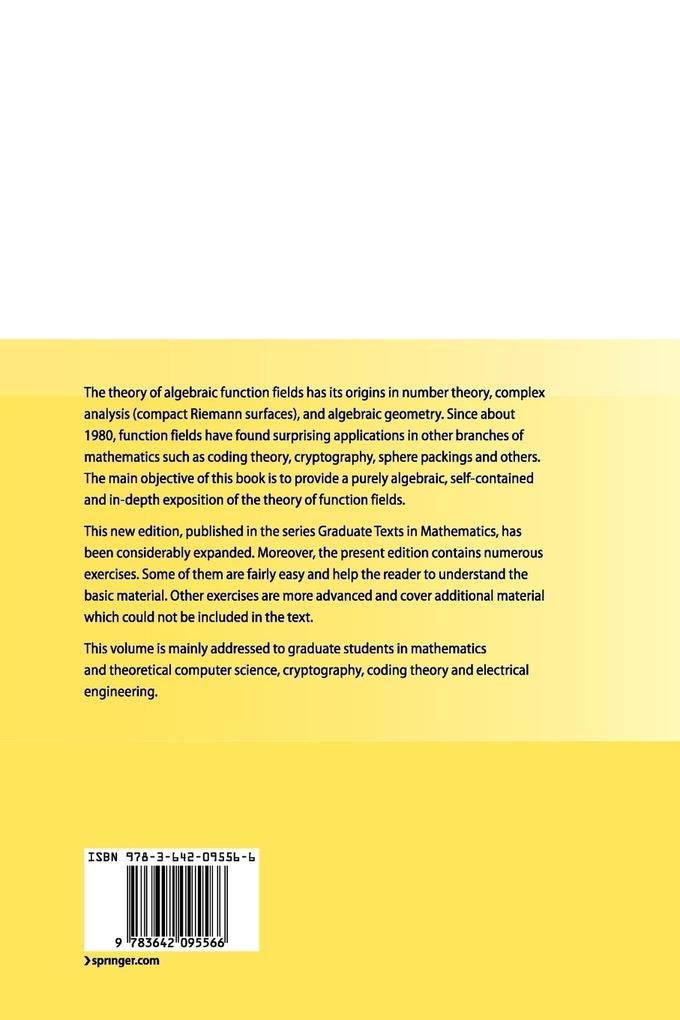 Weitere Ansicht: Algebraic Function Fields and Codes | Henning Stichtenoth
