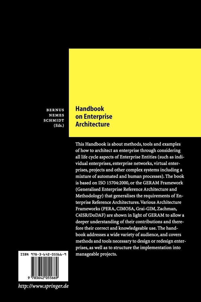 Weitere Ansicht: Handbook on Enterprise Architecture