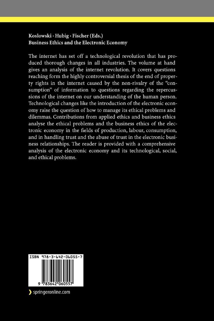 Weitere Ansicht: Business Ethics and the Electronic Economy