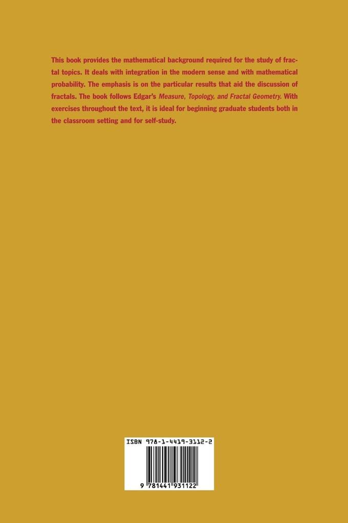 Weitere Ansicht: Integral, Probability, and Fractal Measures | Gerald A. Edgar