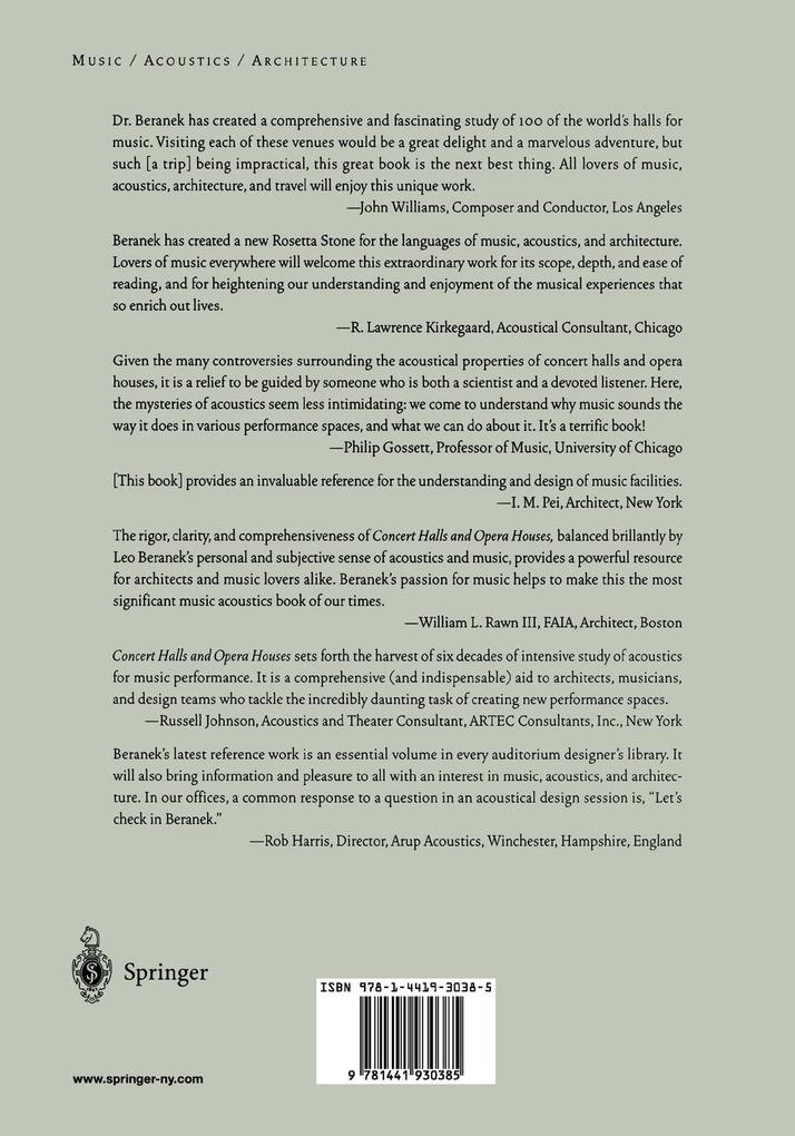 Weitere Ansicht: Concert Halls and Opera Houses | Leo Beranek
