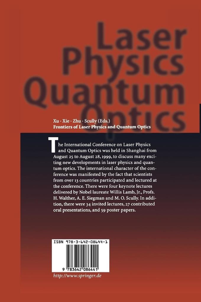 Weitere Ansicht: Frontiers of Laser Physics and Quantum Optics