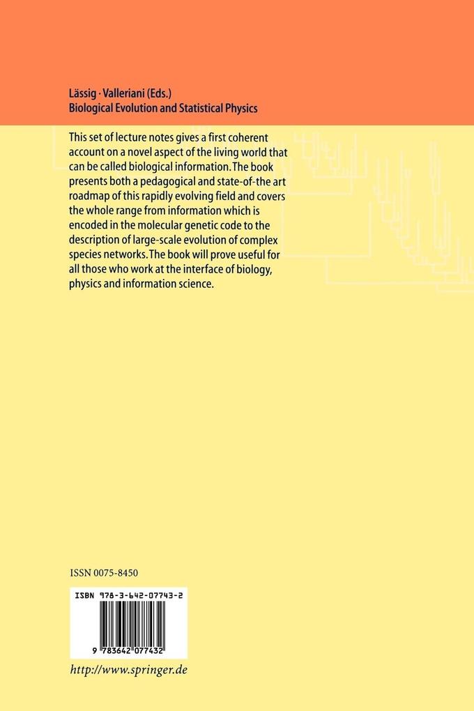 Weitere Ansicht: Biological Evolution and Statistical Physics