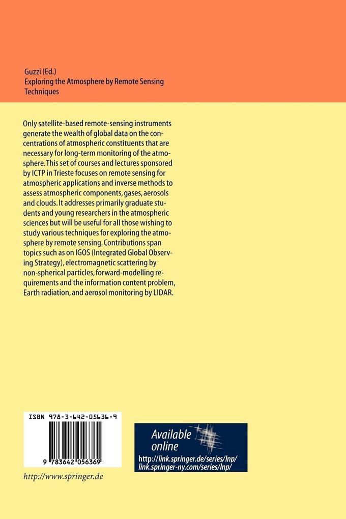 Weitere Ansicht: Exploring the Atmosphere by Remote Sensing Techniques
