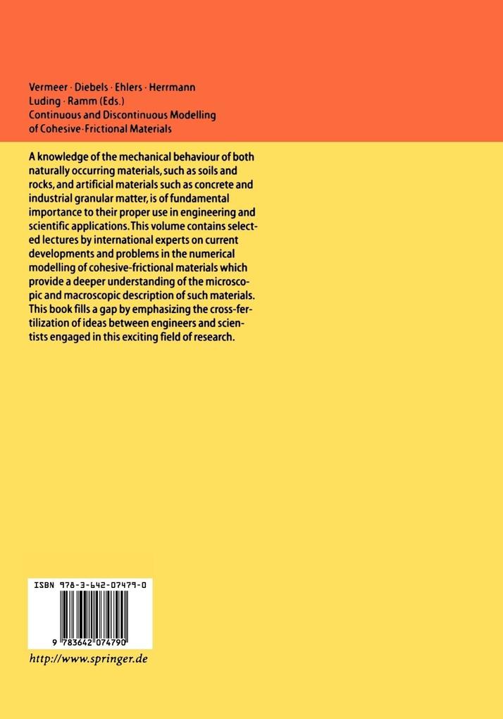 Weitere Ansicht: Continuous and Discontinuous Modelling of Cohesive-Frictional Materials