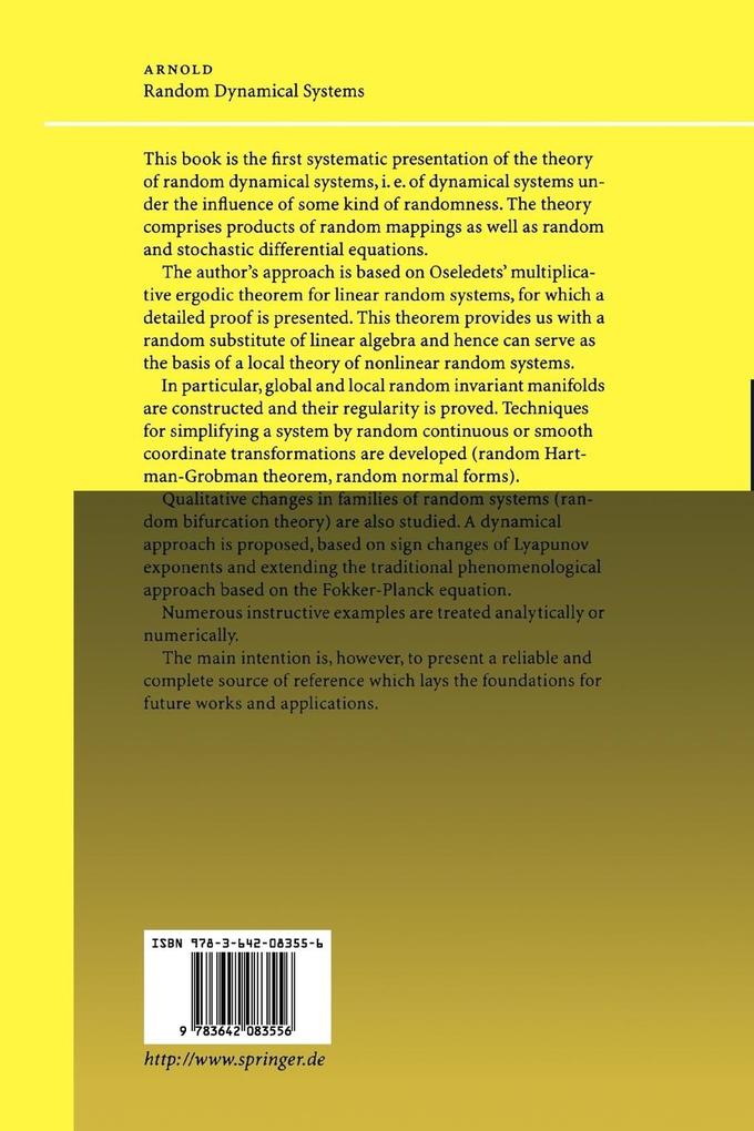 Weitere Ansicht: Random Dynamical Systems | Ludwig Arnold