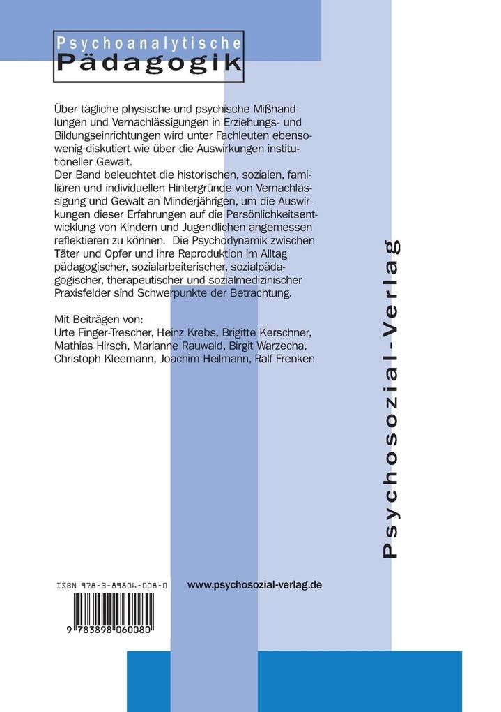 Weitere Ansicht: Mißhandlung, Vernachlässigung und sexuelle Gewalt in Erziehungsverhältnissen