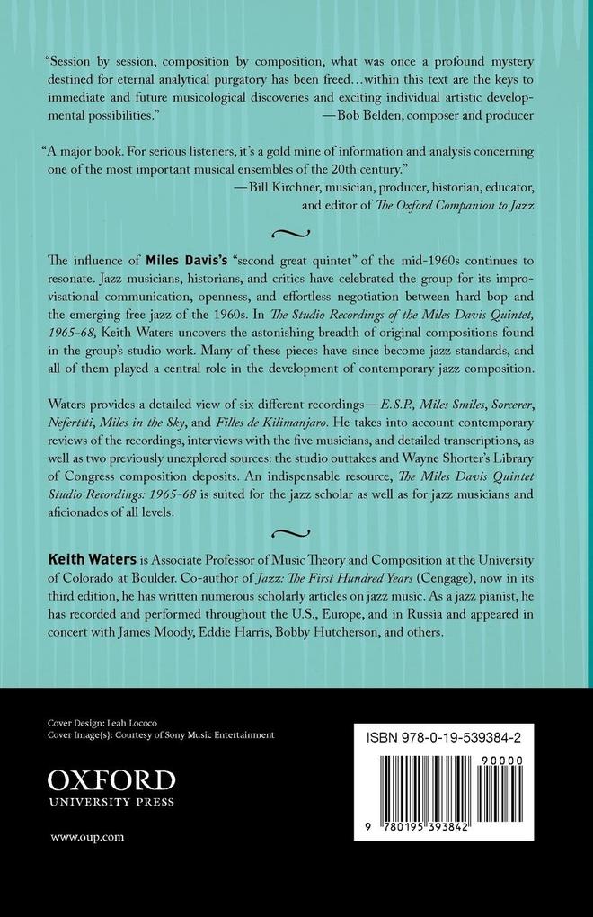Weitere Ansicht: The Studio Recordings of the Miles Davis Quintet, 1965-68 | Keith Waters