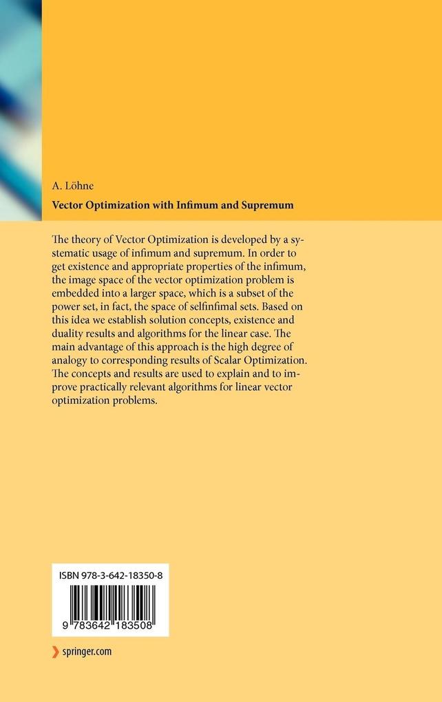 Weitere Ansicht: Vector Optimization with Infimum and Supremum | Andreas Löhne