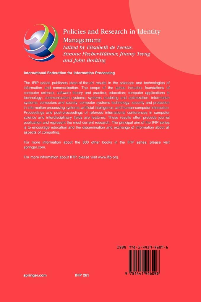 Weitere Ansicht: Policies and Research in Identity Management