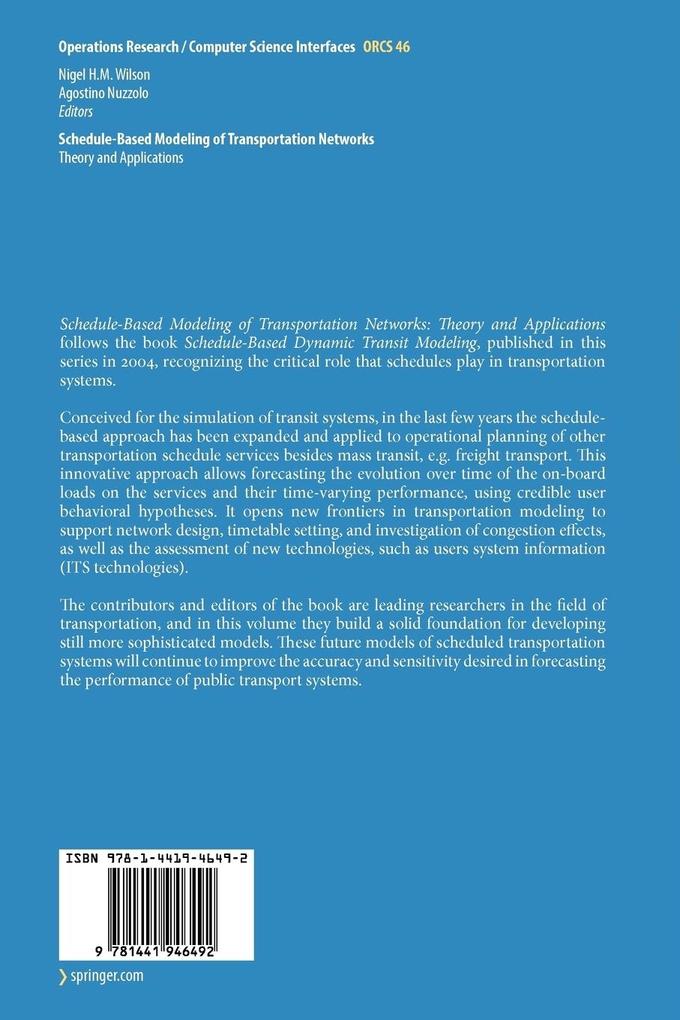 Weitere Ansicht: Schedule-Based Modeling of Transportation Networks