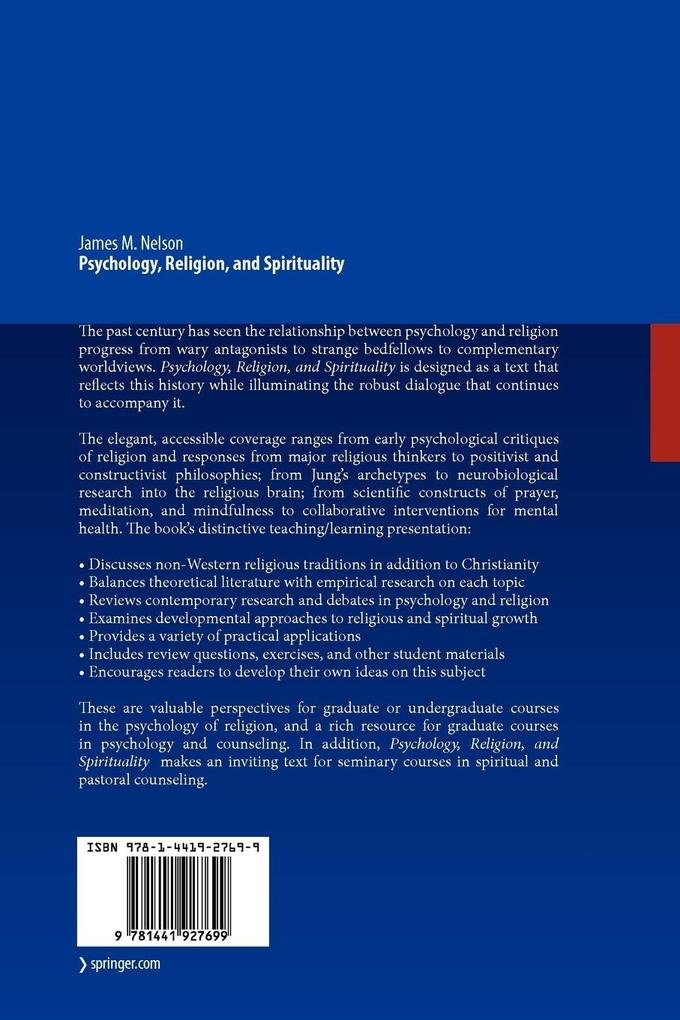 Weitere Ansicht: Psychology, Religion, and Spirituality | James M. Nelson