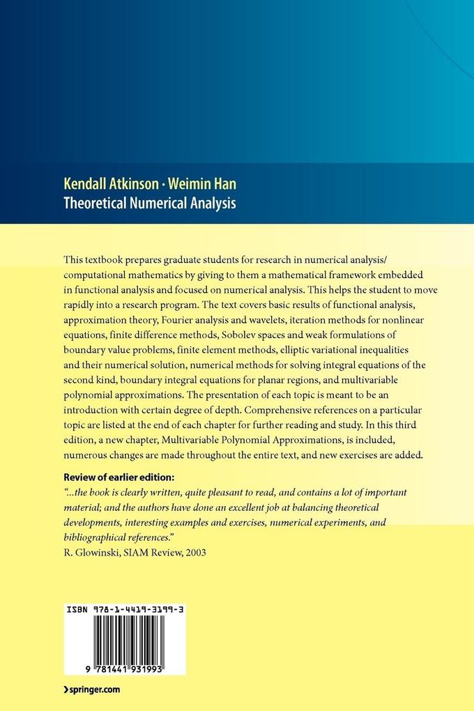 Weitere Ansicht: Theoretical Numerical Analysis | Kendall Atkinson, Weimin Han