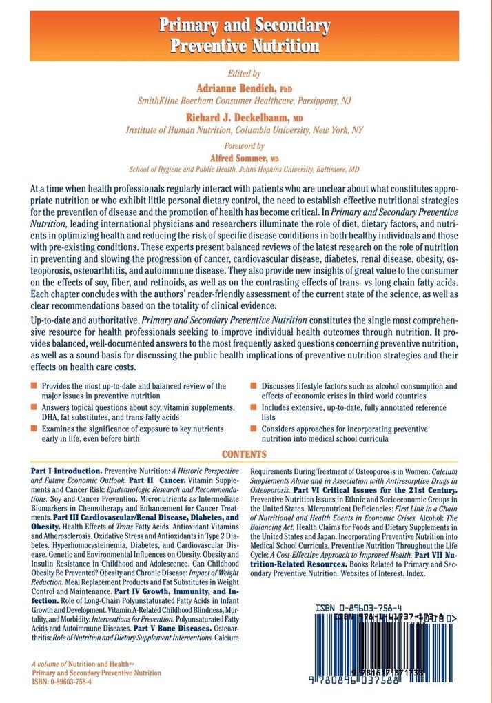 Weitere Ansicht: Primary and Secondary Preventive Nutrition