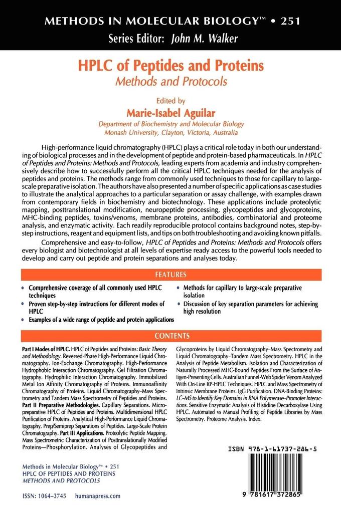 Weitere Ansicht: HPLC of Peptides and Proteins