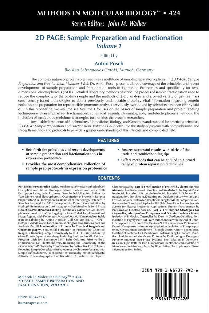 Weitere Ansicht: 2D Page: Sample Preparation and Fractionation | Anton Posch