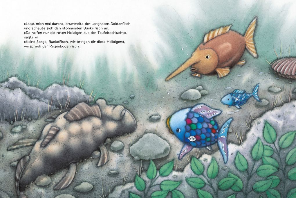 Weitere Ansicht: Der Regenbogenfisch hat keine Angst mehr. SuperBuch | Marcus Pfister