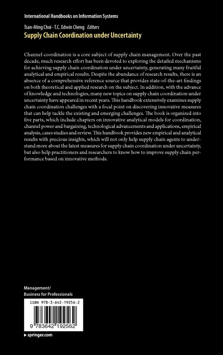 Weitere Ansicht: Supply Chain Coordination under Uncertainty