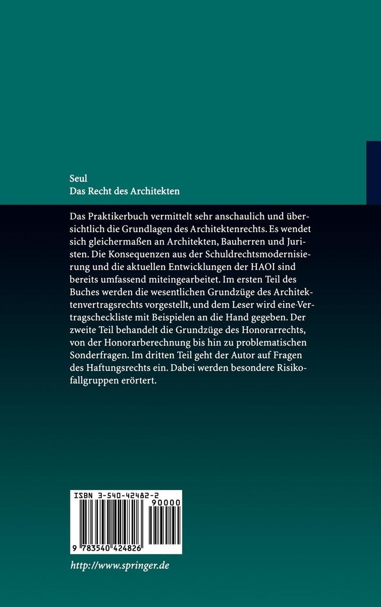 Weitere Ansicht: Das Recht des Architekten | Jürgen Seul