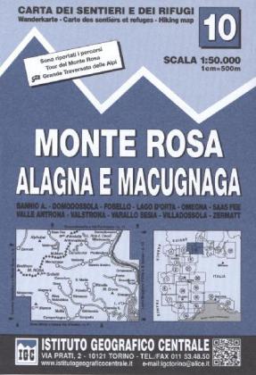 Produktbild: IGC Italien 1 : 50 000 Wanderkarte 10 Monte Rosa