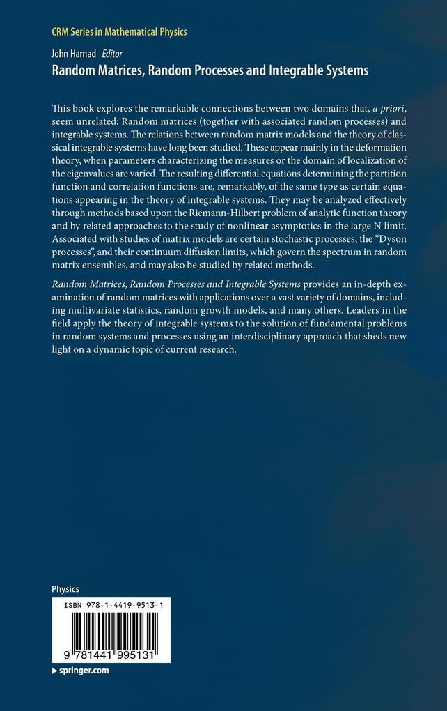 Weitere Ansicht: Random Matrices, Random Processes and Integrable Systems