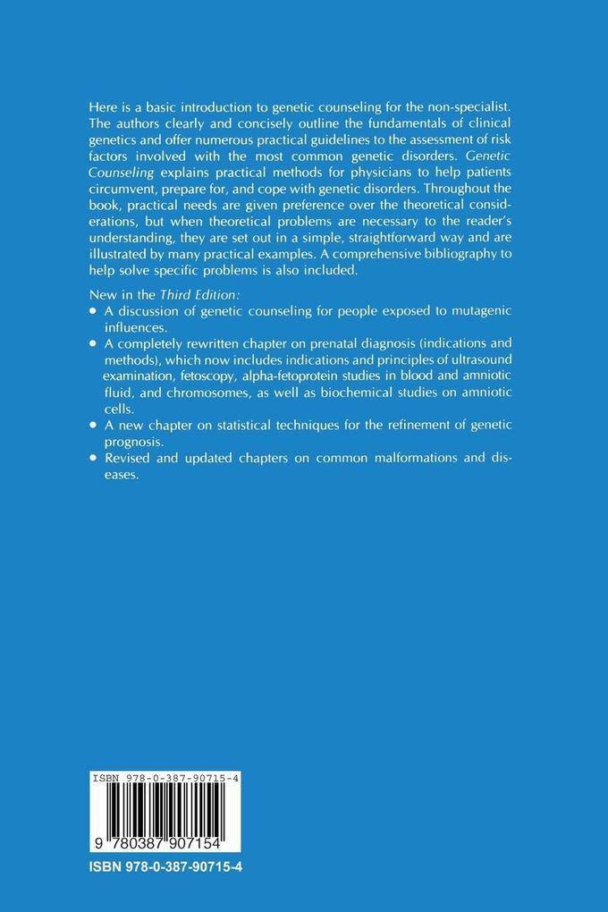 Weitere Ansicht: Genetic Counseling | Walter Fuhrmann, Friedrich Vogel