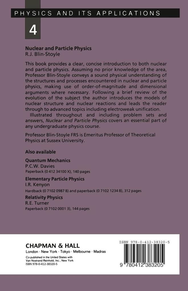 Weitere Ansicht: Nuclear and Particle Physics | R.J. Blin-Stoyle