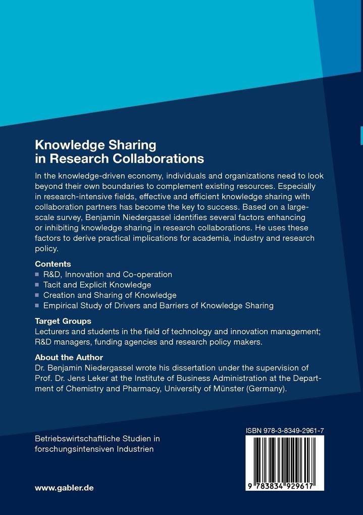 Weitere Ansicht: Knowledge Sharing in Research Collaborations | Benjamin Niedergassel
