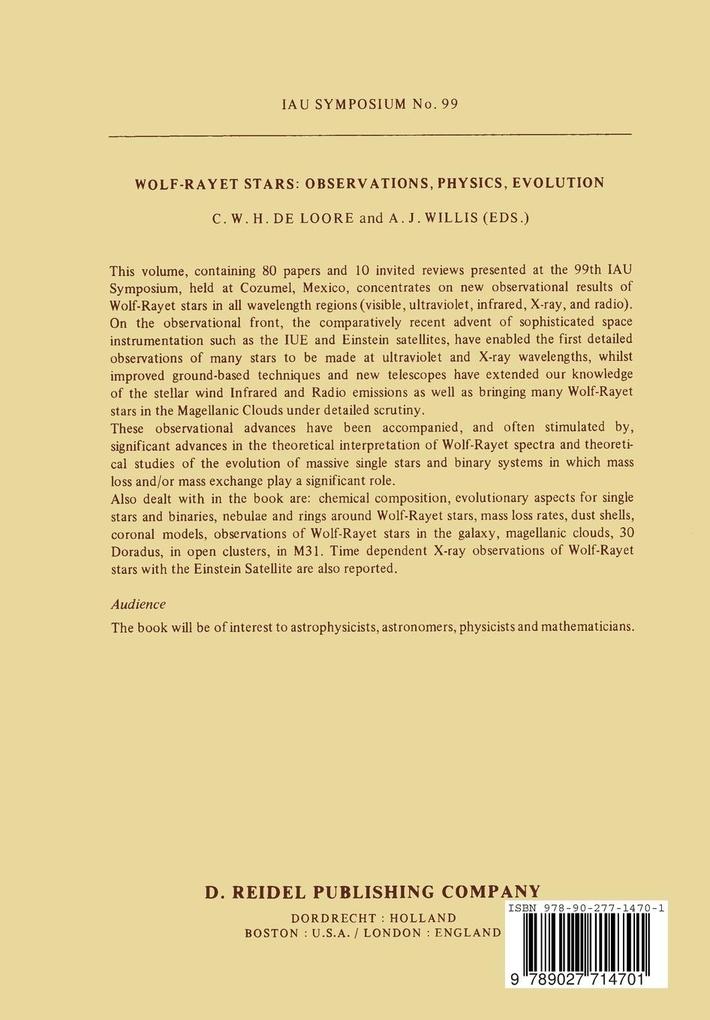 Weitere Ansicht: Wolf-Rayet Stars: Observations, Physics, Evolution