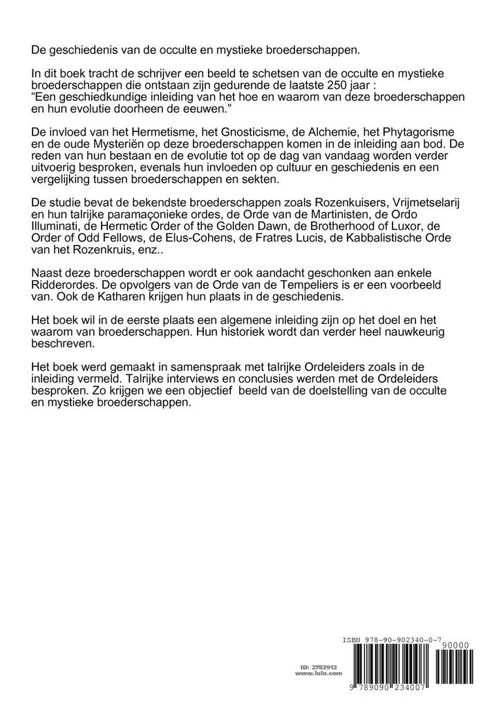 Weitere Ansicht: Geschiedenis van de occulte en mystieke broederschappen | Marcel Roggemans
