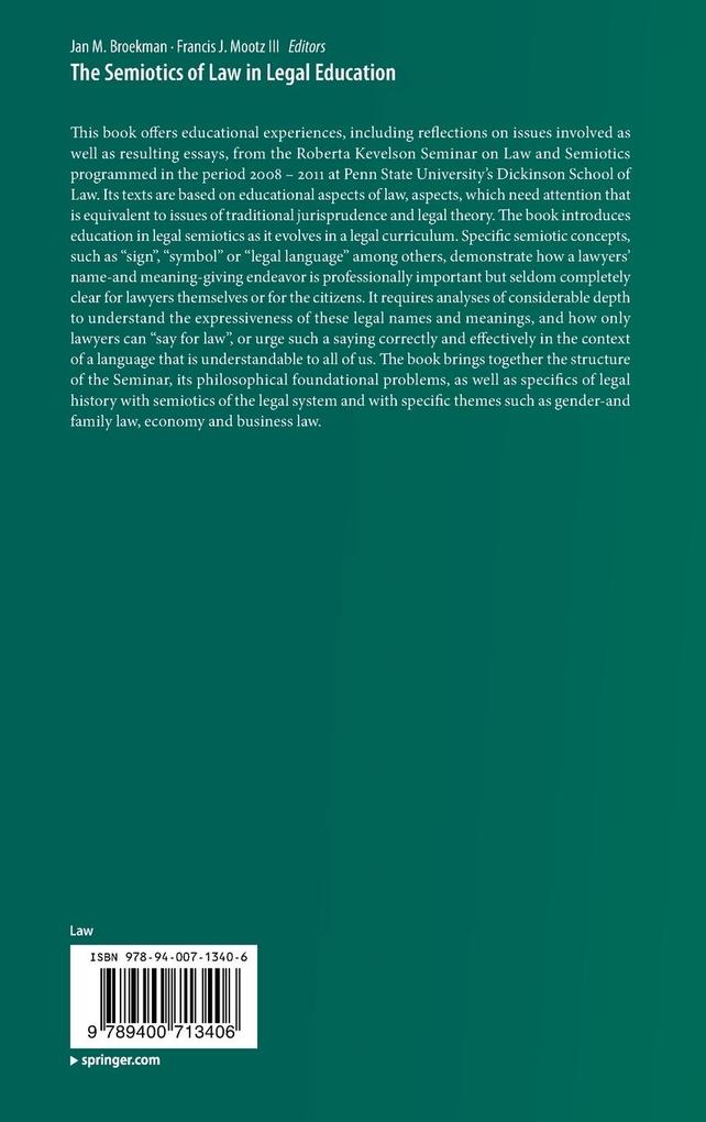 Weitere Ansicht: The Semiotics of Law in Legal Education