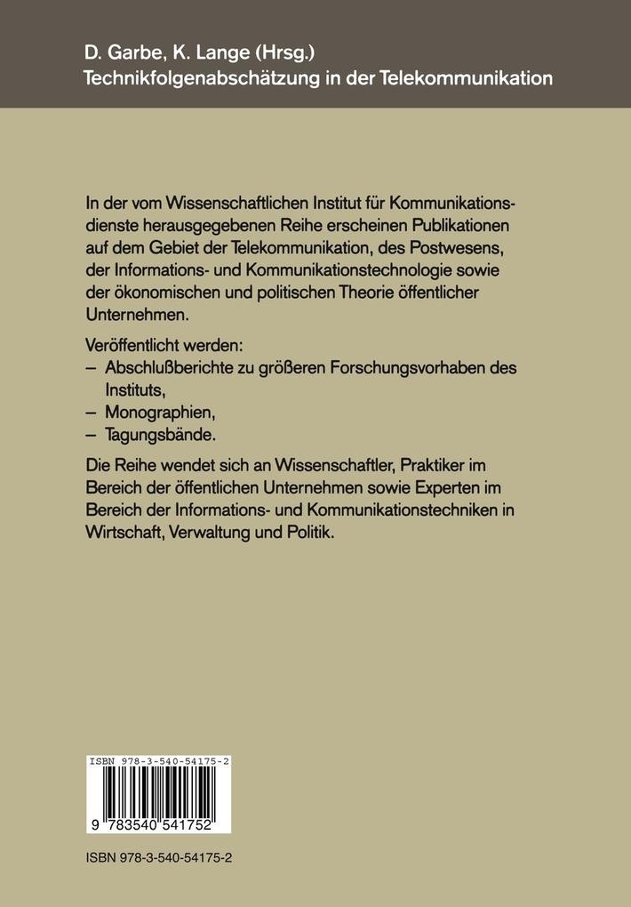 Weitere Ansicht: Technikfolgenabschätzung in der Telekommunikation | Detlef Garbe, Klaus Lange