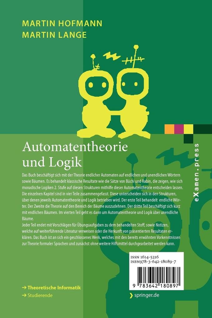 Weitere Ansicht: Automatentheorie und Logik | Martin Hofmann, Martin Lange