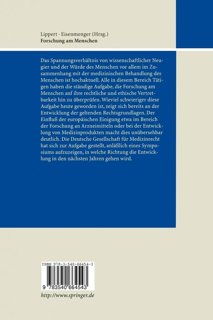 Weitere Ansicht: Forschung am Menschen | Hans-Dieter Lippert, Wolfgang Eisenmenger