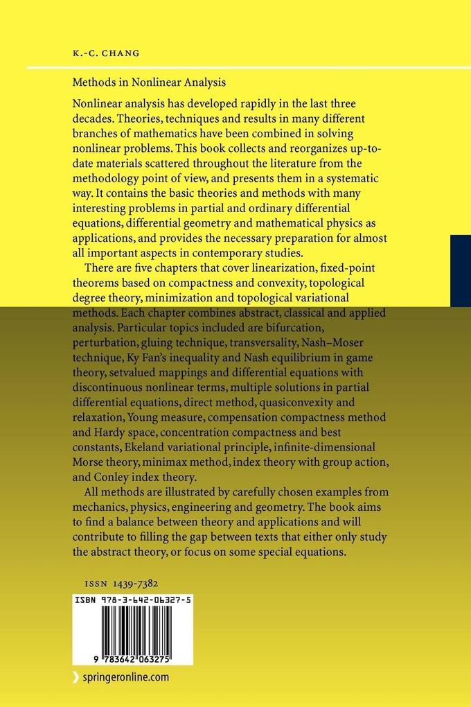 Weitere Ansicht: Methods in Nonlinear Analysis | Kung-Ching Chang