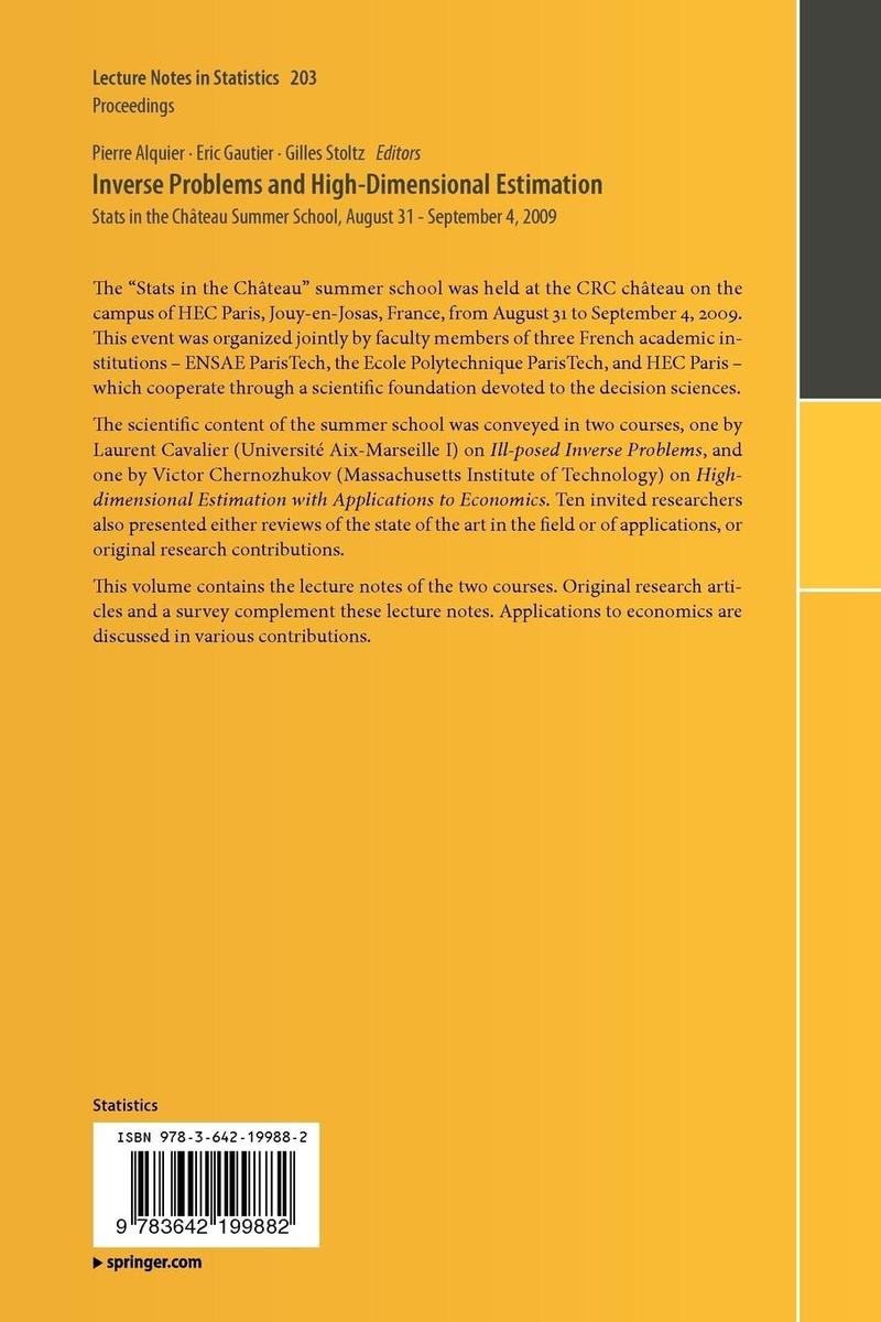 Weitere Ansicht: Inverse Problems and High-Dimensional Estimation