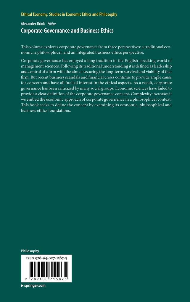 Weitere Ansicht: Corporate Governance and Business Ethics