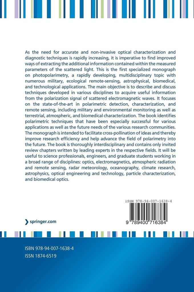 Weitere Ansicht: Polarimetric Detection, Characterization and Remote Sensing