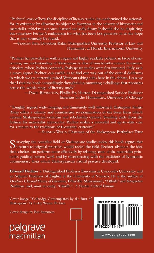Weitere Ansicht: Shakespeare Studies Today | E. Pechter, Edward Pechter