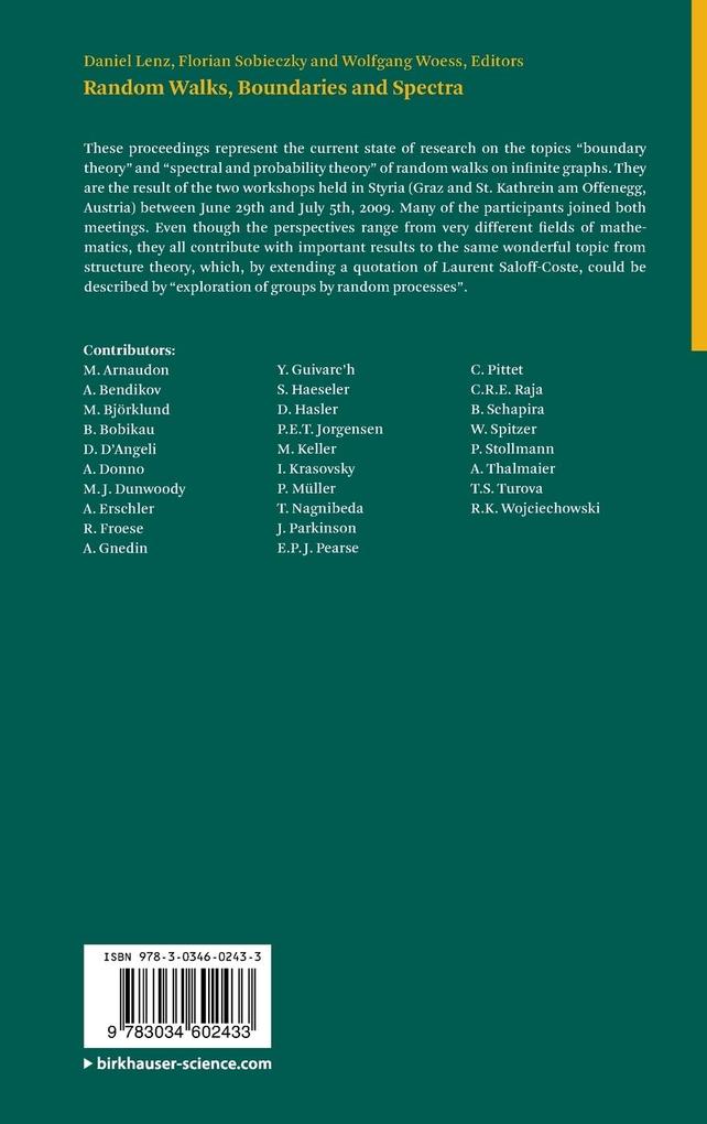 Weitere Ansicht: Random Walks, Boundaries and Spectra