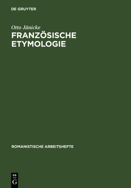Produktbild: Französische Etymologie | Otto Jänicke